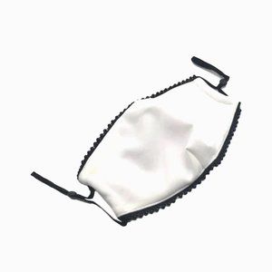White beaded face mask, reusable white fashion face masks